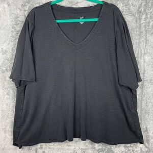 J Jill Pima A Line Tee Shirt Womens Plus Sixe 4X Black Top Closet Staple Basic
